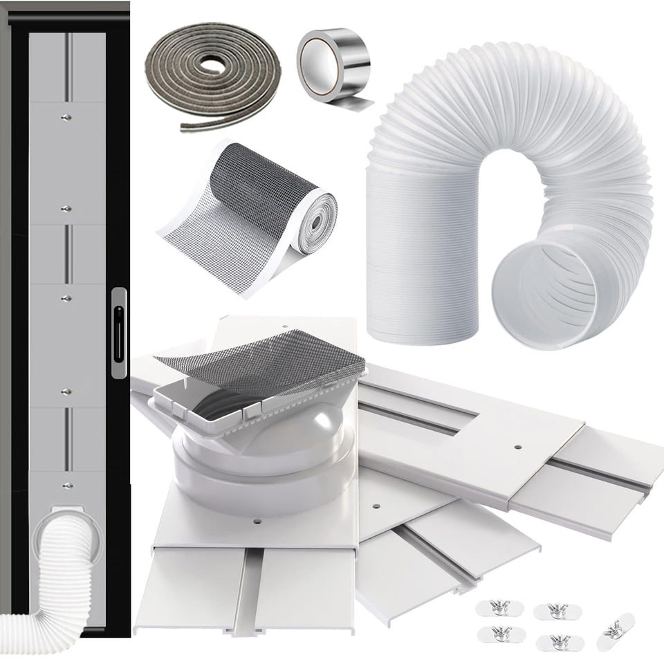 Gulrear 95inch sliding door vent kit setup ready for cooling a large living space