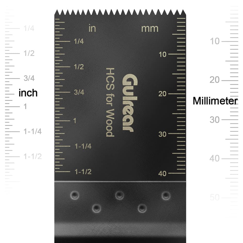 Gulrear precision-cutting blades with inch and cm markers for accuracy