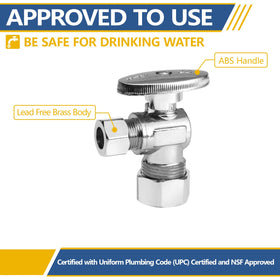 GUOFIS angle stop valve, PEX and copper compatible for simple installation
