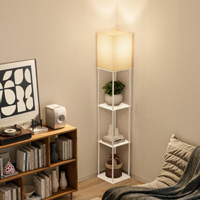 Gupuzm floor lamp in a living room corner enhancing decor and organization.