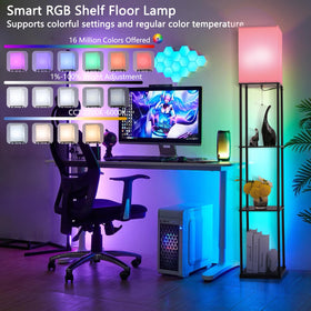 Gupuzm floor lamp shelves side view highlighting space-saving design for corners