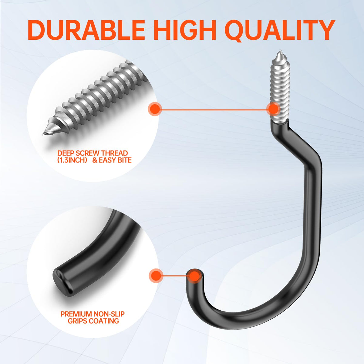 GURADESIGN hook close-up shows galvanized finish and rust resistance.