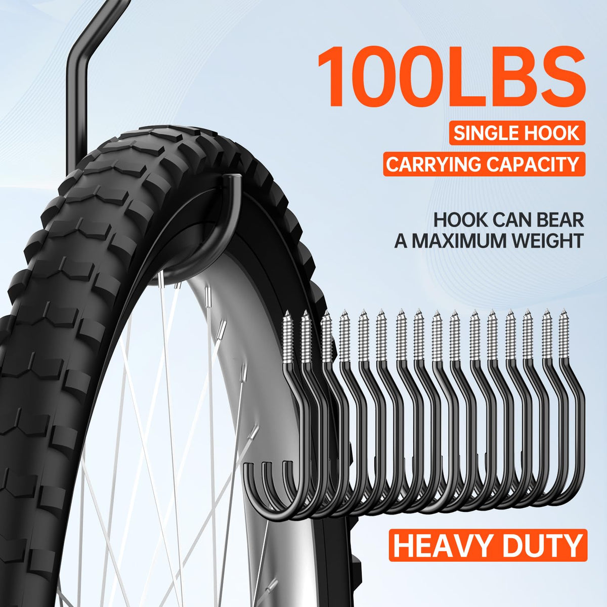 GURADESIGN PVC-coated hook protects bike finish during contact.