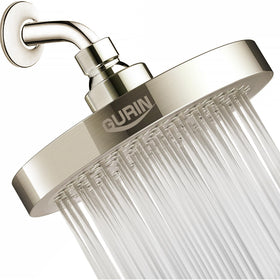 GURIN high-pressure 6-inch brushed-nickel shower head for spa-like rainfall.