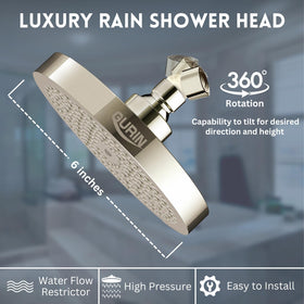 GURIN shower head includes filter and plumber's tape for easy setup.