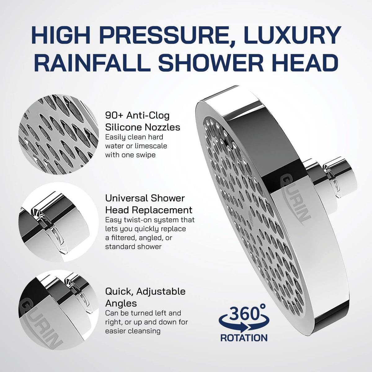 GURIN 2.5 GPM flow supports efficient cleansing while saving water.