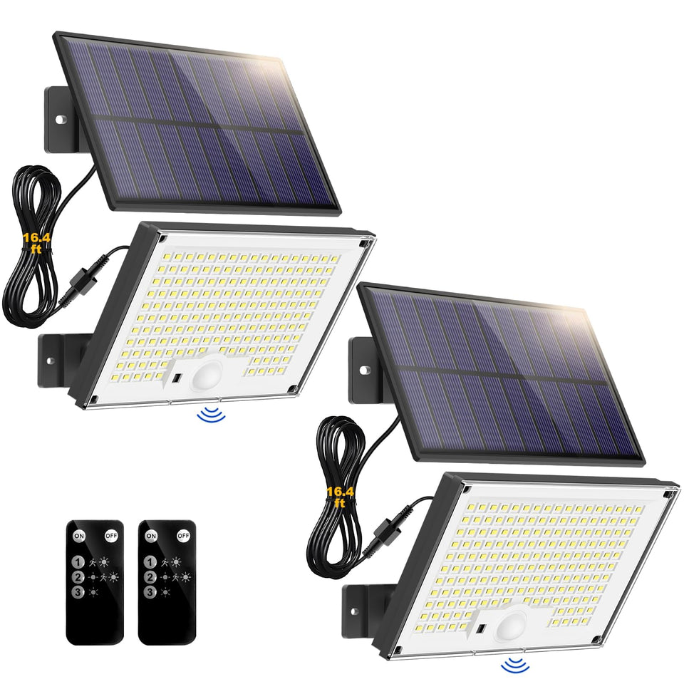Gusicil split-design solar panel with LED light for flexible outdoor setup