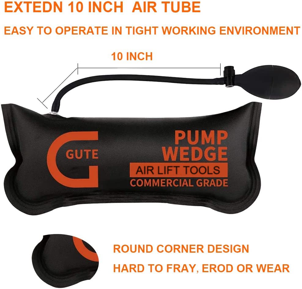 Gute Air Wedge Bag Pump non-marking design protects surfaces.