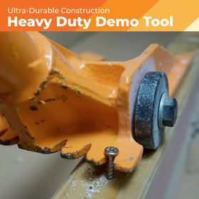 Gutster round-handle demolition pry bar promotes ergonomic use for long sessions.