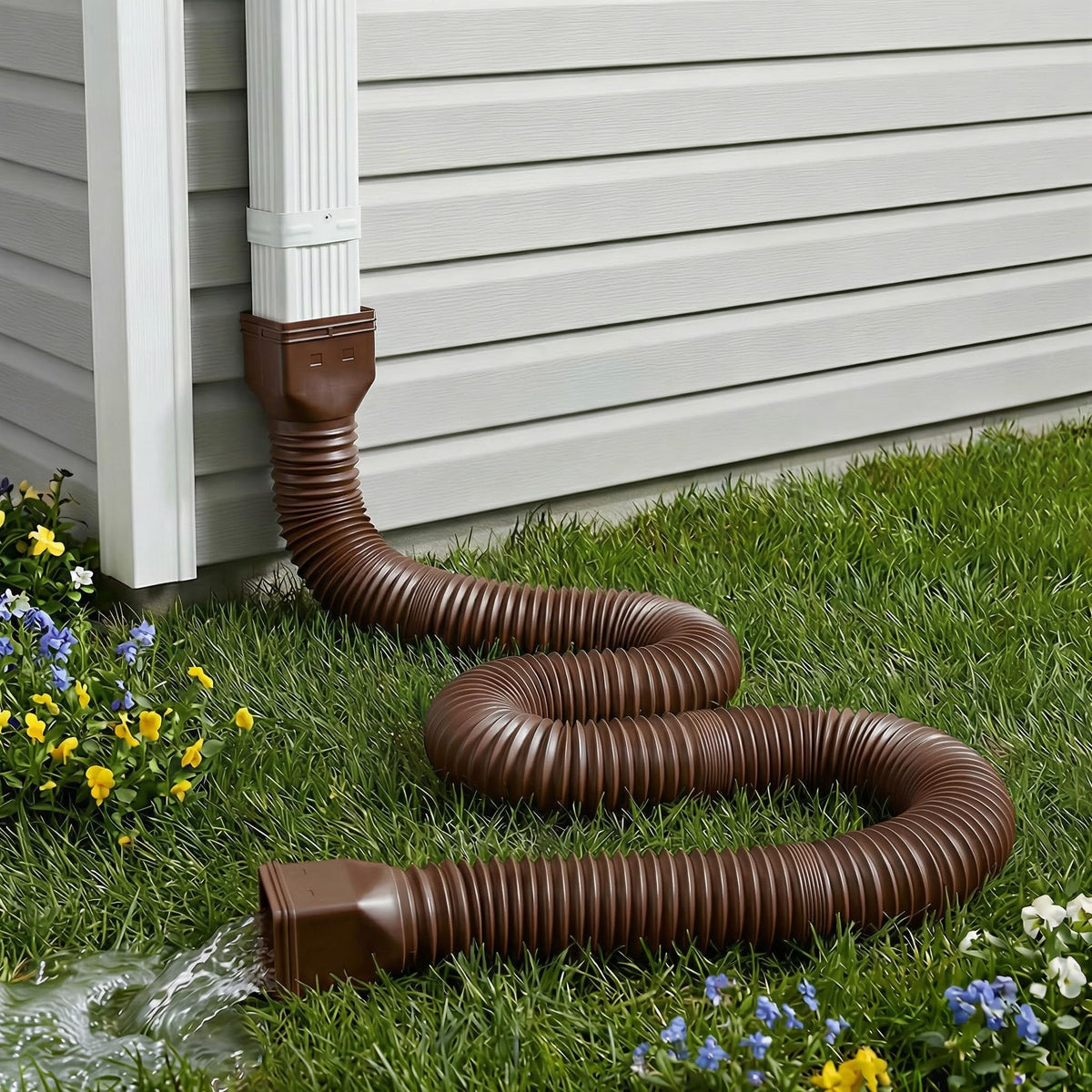 Gutterant downspout extensions include adapters for multiple downspout sizes.