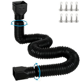 Gutterant extendable downspout in black, adjustable from 3.6 ft to 16.5 ft for adaptable drainage