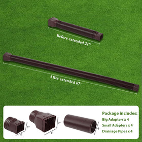 Gutterlix brown downspout ext blends with exterior for discreet drainage.