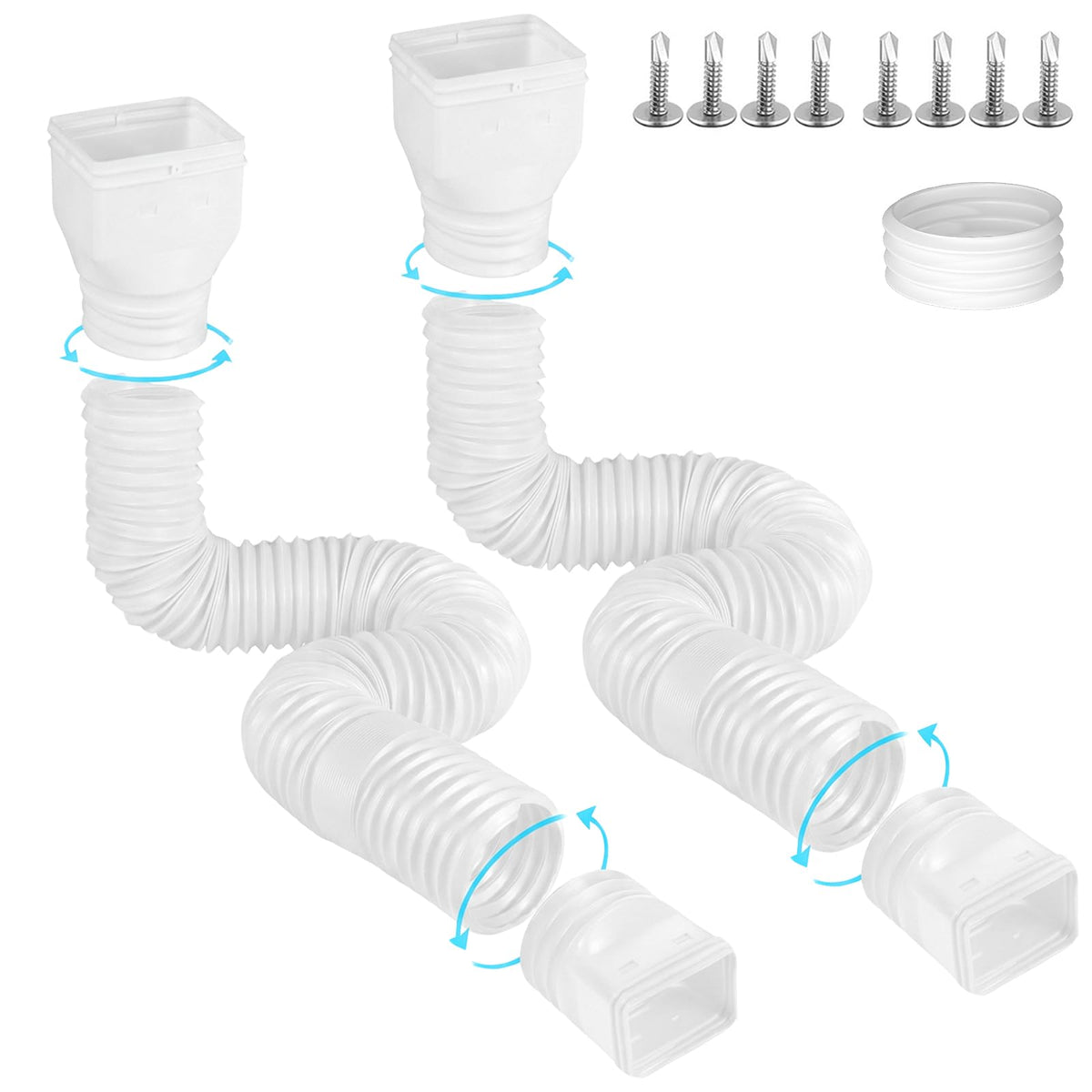 Gutterlix downspout extension 19-58 inch for adjustable rainwater drainage.