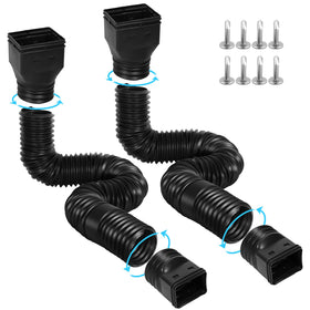 Gutterlix downspout extension in extended length, directing rainwater away from foundations.