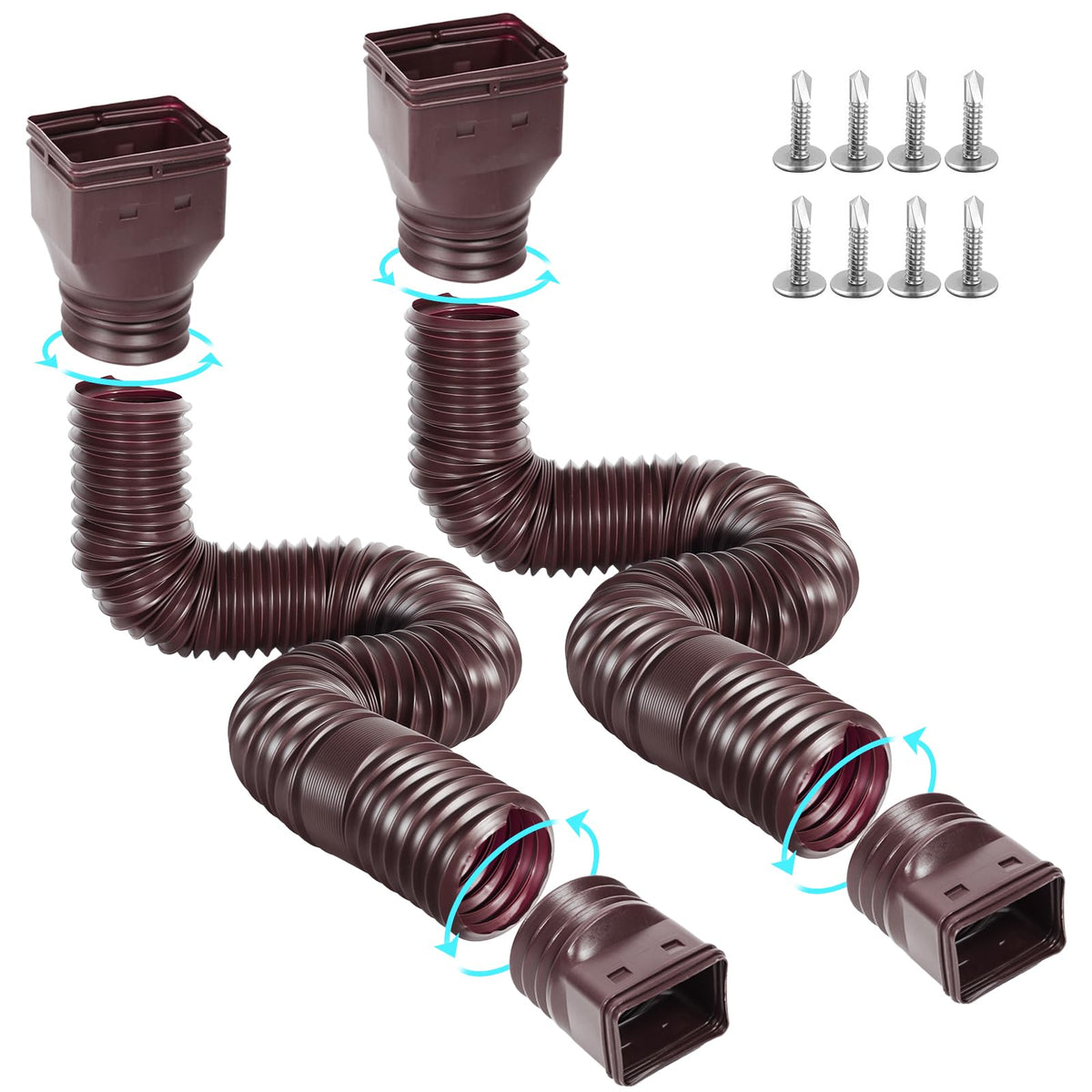 Gutterlix downspout extension extended for flexible drainage