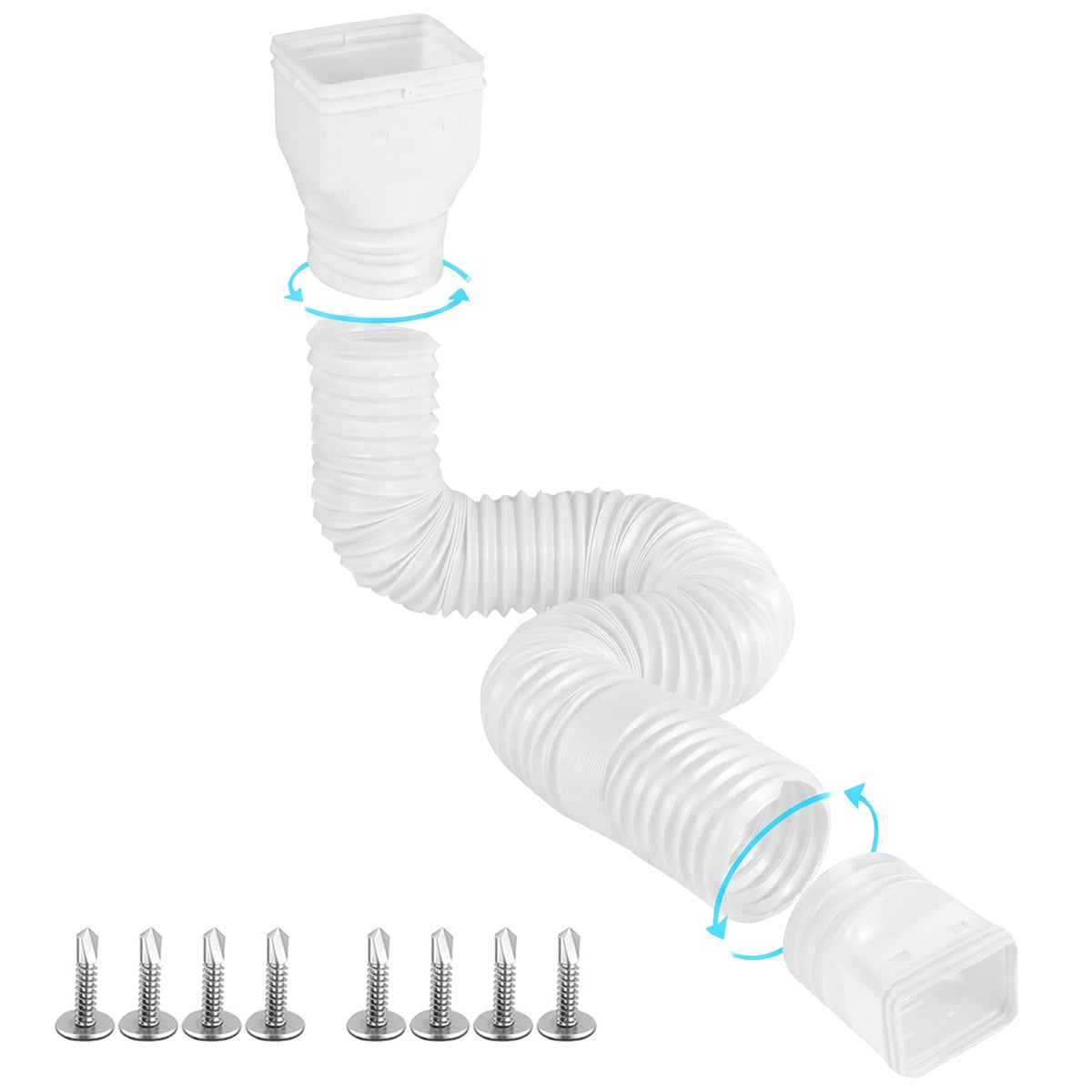 Gutterlix downspout extension fully extended for flexible rainwater routing.