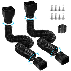 Gutterlix black downspout extensions with extended reach for efficient rain drainage