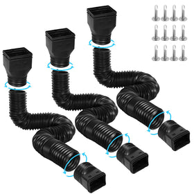 Gutterlix downspout extensions extendable from 21 to 67 inches for flexible drainage.