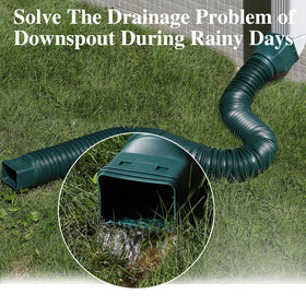 Included screws secure the downspout extension to prevent displacement.