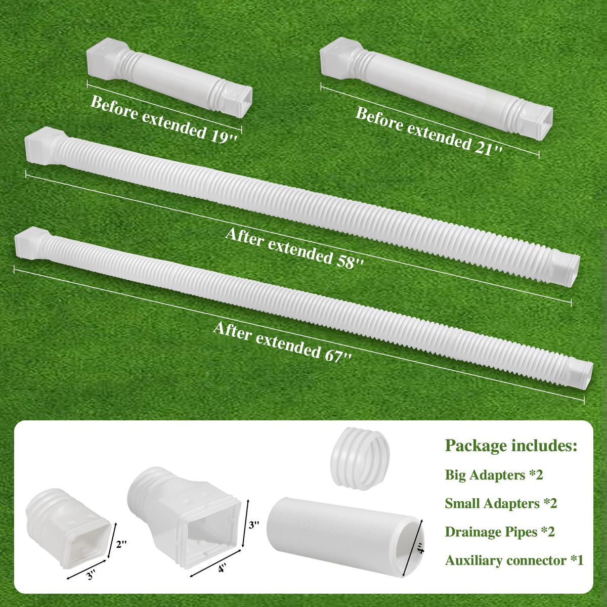 Gutterlix installation screws kit secures extenders to downspouts.