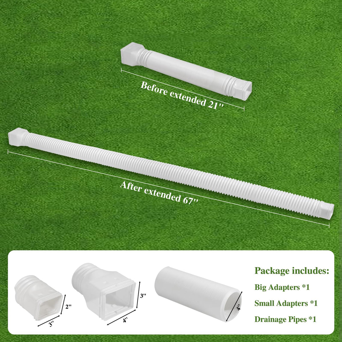 Gutterlix package includes adapters and screws for quick setup.
