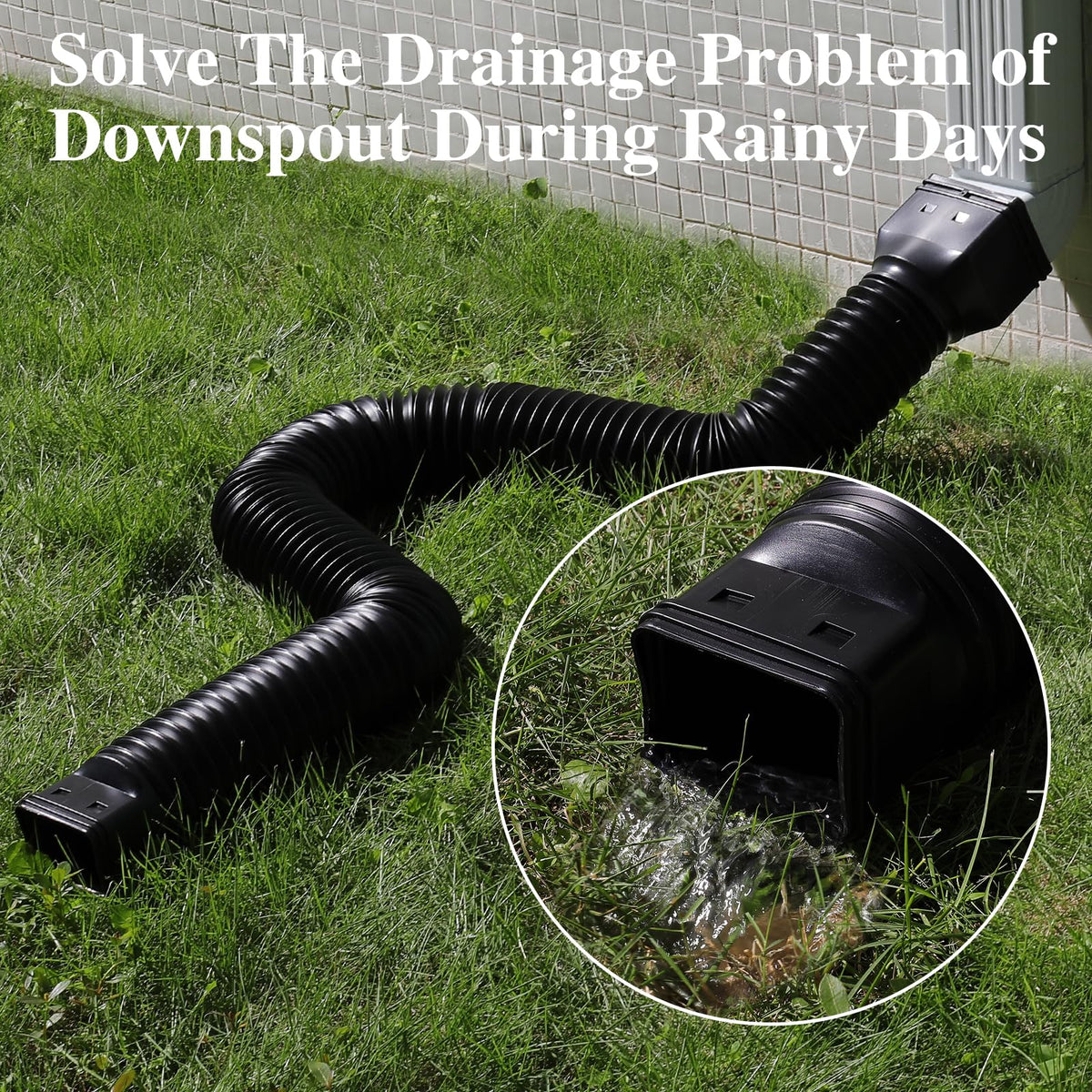 Gutterlix rain drain pipes with screws secure the extension in place against weather