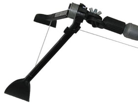 Gutter Sense Gutter Cleaning Tool paddle action clears dry leaves in gutters