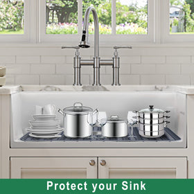 GUUKIN sink grid protector with elevated feet improves drainage and airflow.