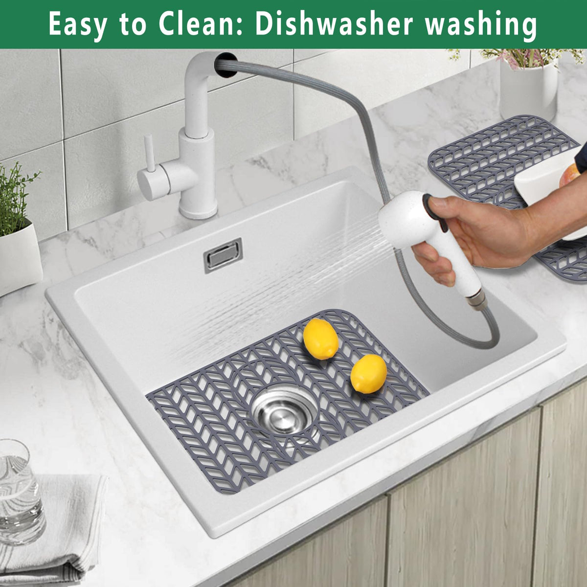 GUUKIN sink mat easy to clean and dishwasher safe