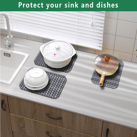 GUUKIN sink mat protects fragile glassware and dishes