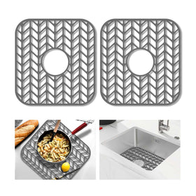 GUUKIN sink protector bottom mat protects the sink from scratches and shields delicate dishes.