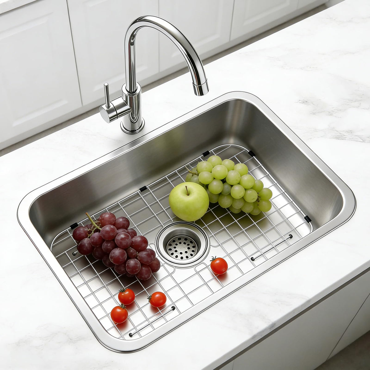 GUUKIN protector doubles as dish-drying rack for quick kitchen air-drying.