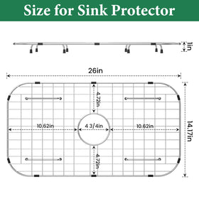 GUUKIN sink protector grid top view highlighting raised grid for air drying.