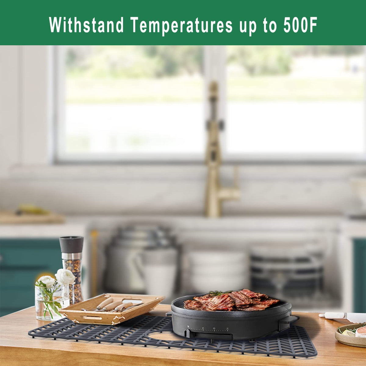 GUUKIN grey grid simplifies cleaning and dishwasher-safe maintenance.