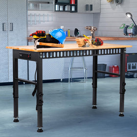 GVGBUK garage workbench in action for various tasks.