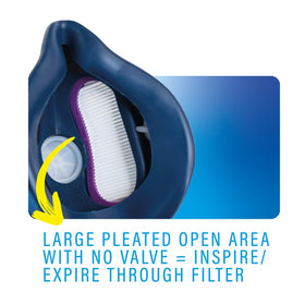 Close-up of GVS ELIPSE P100 source-control feature and airflow design