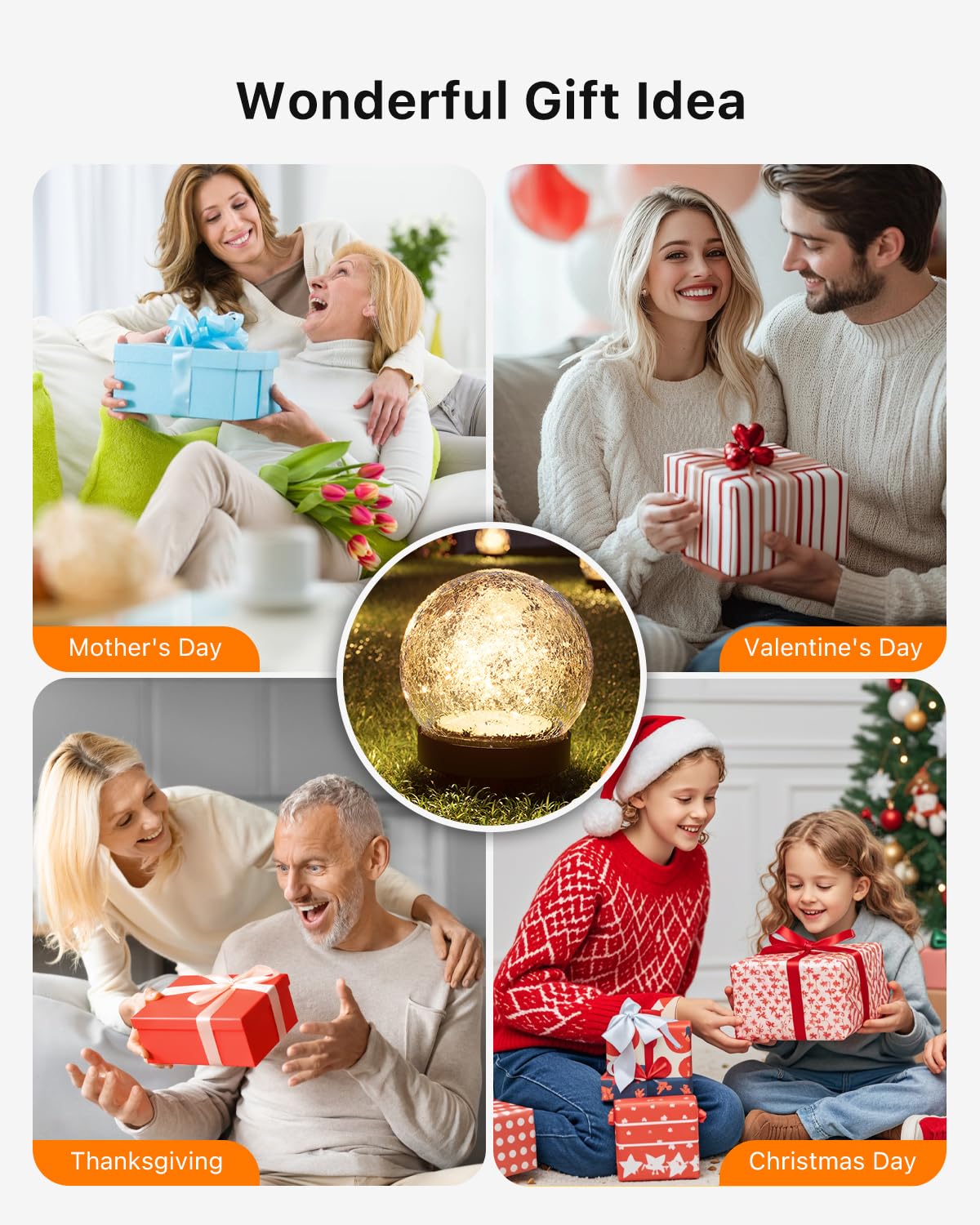 GVSHINE easy-install globe light with stake for quick decorating.