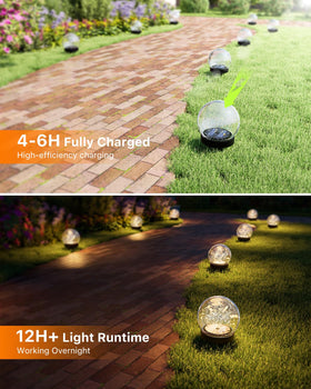 GVSHINE solar globe outdoor light on table for cozy mood.
