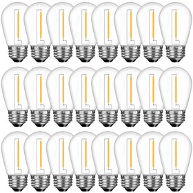 GvvooHome S14 outdoor LED bulbs in a 24-pack for warm patio lighting