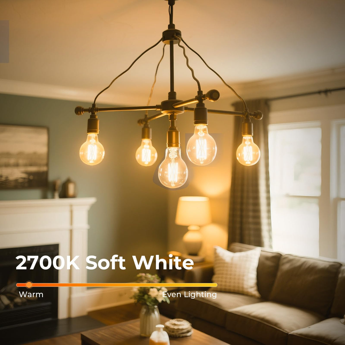 GvvooHome 60W-equivalent LED bulb with clear glass and extended life.