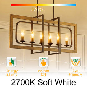 GvvooHome B10 candle bulb at 2700K soft white for warm rooms.