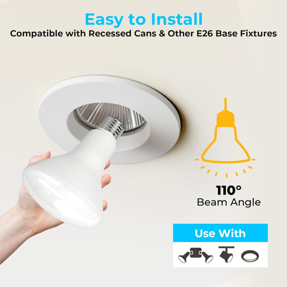 GvvooHome BR30 LED flood bulb, E26 base fit, compatible with most fixtures