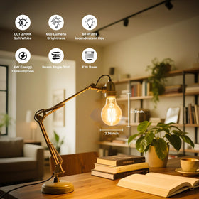 GvvooHome clear glass Edison bulb highlights vintage filament, ideal for decorative fixtures