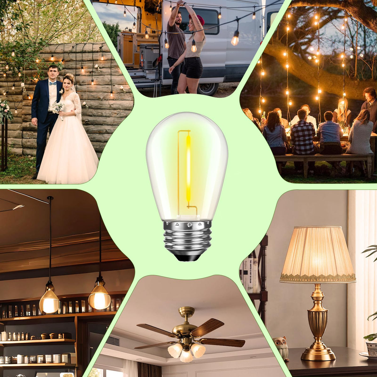 GvvooHome commercial-grade outdoor bulbs ensure reliable performance in busy setups.