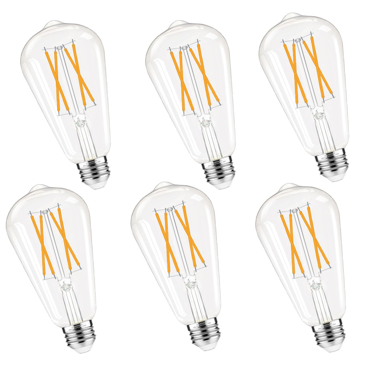 GvvooHome dimmable Edison bulb with 2700K warmth and 600LM brightness