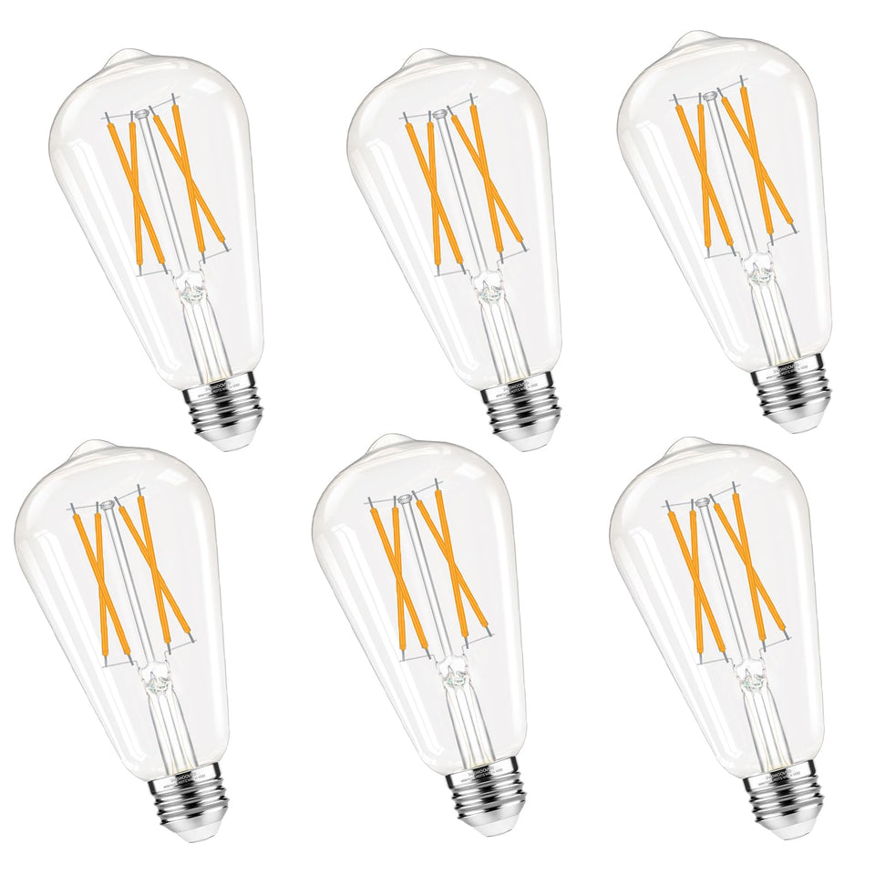 GvvooHome dimmable Edison bulb with 2700K warmth and 600LM brightness