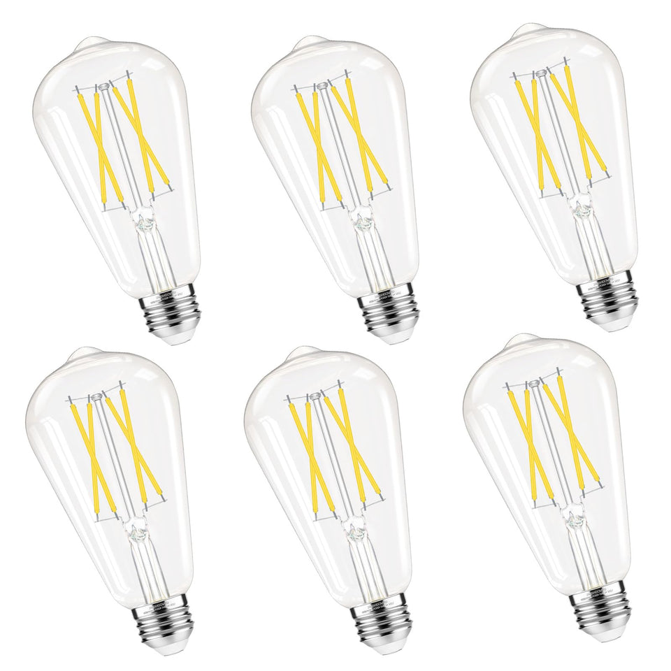 GvvooHome dimmable Edison bulb with clear glass for versatile home lighting.