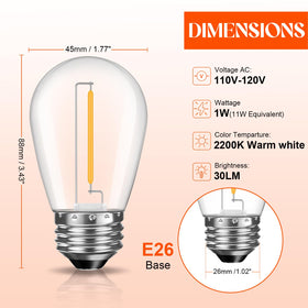 GvvooHome dimmable S14 bulbs adaptable for mood lighting