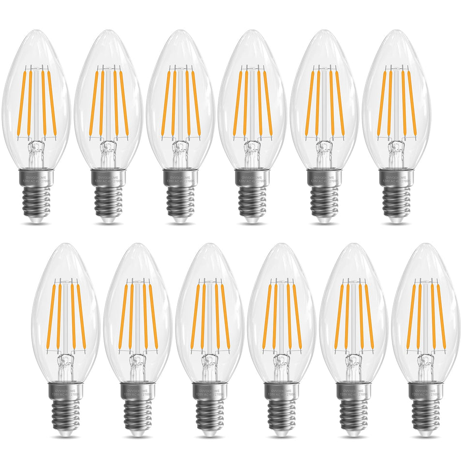 GvvooHome E12 candelabra bulb with 40W-equivalent light for chandeliers