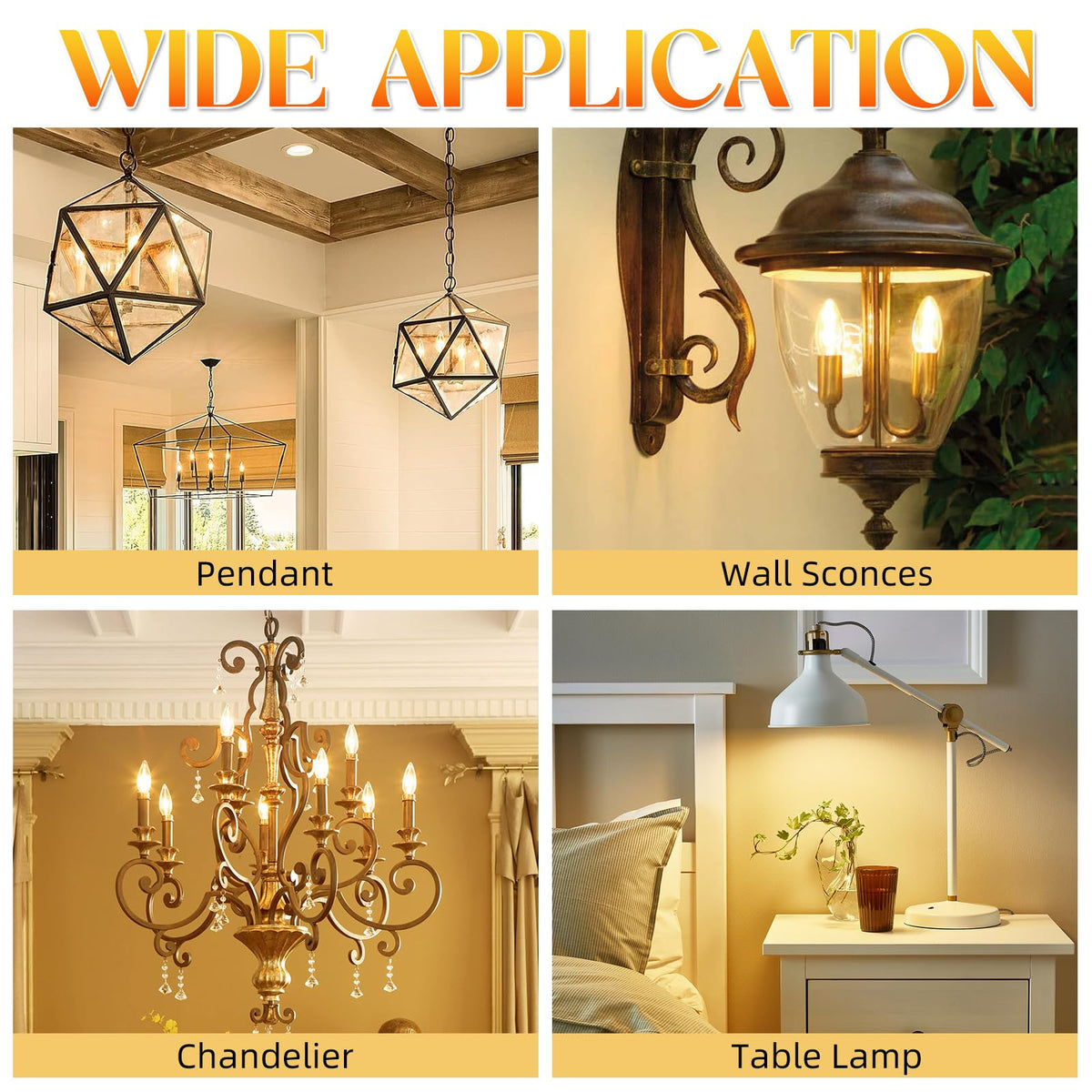 GvvooHome E12 chandelier bulb enhances fixtures with a clear filament